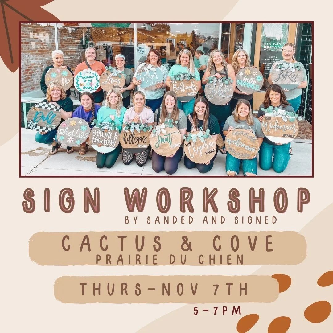 Door Hanger Workshop at Cactus & Cove with Sanded & Signed