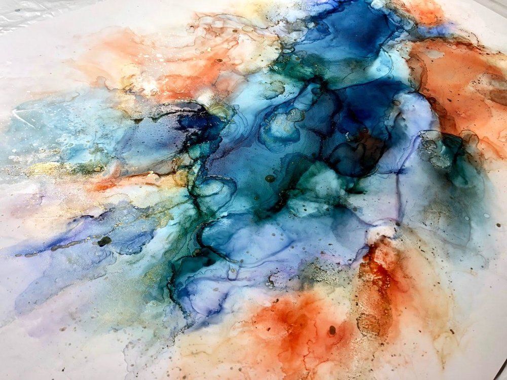 Alcohol inks large scale