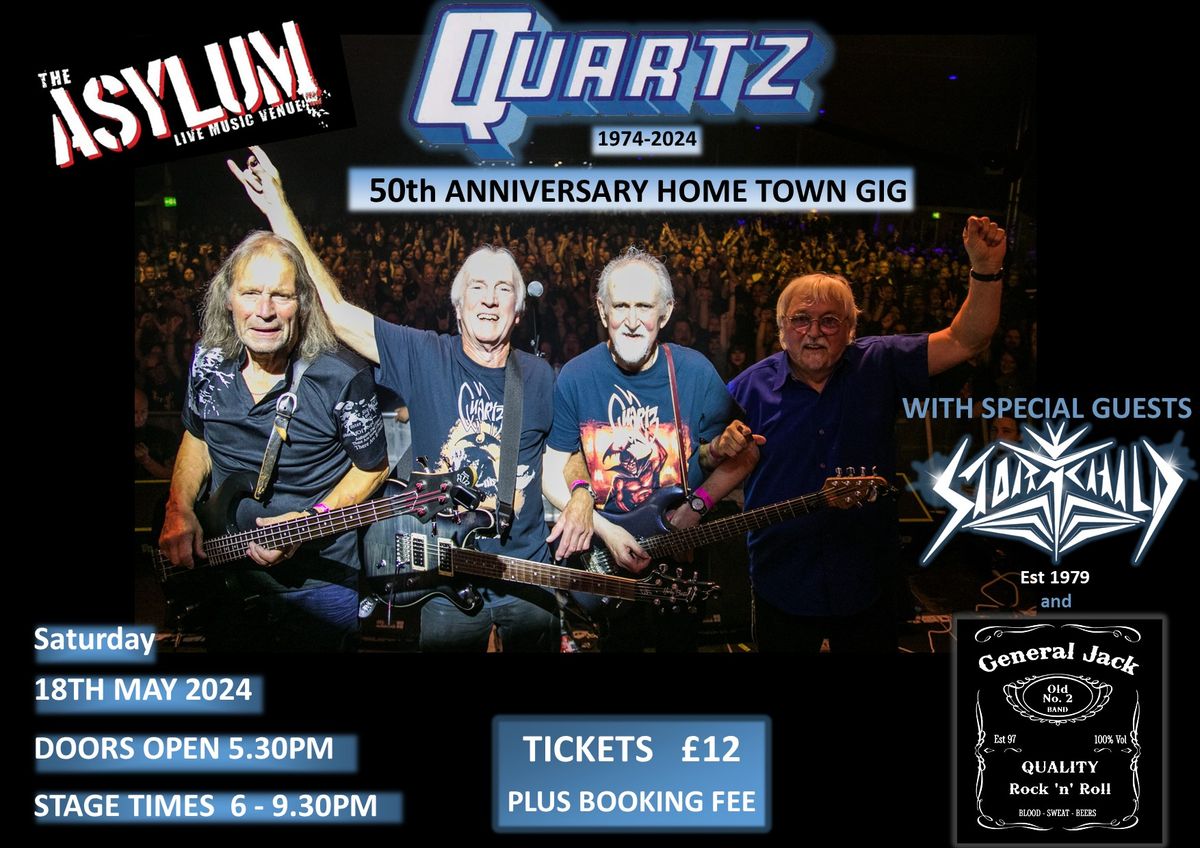 QUARTZ 50th ANNIVERSARY HOME TOWN GIG with Special Guests STORMCHILD and GENERAL JACK