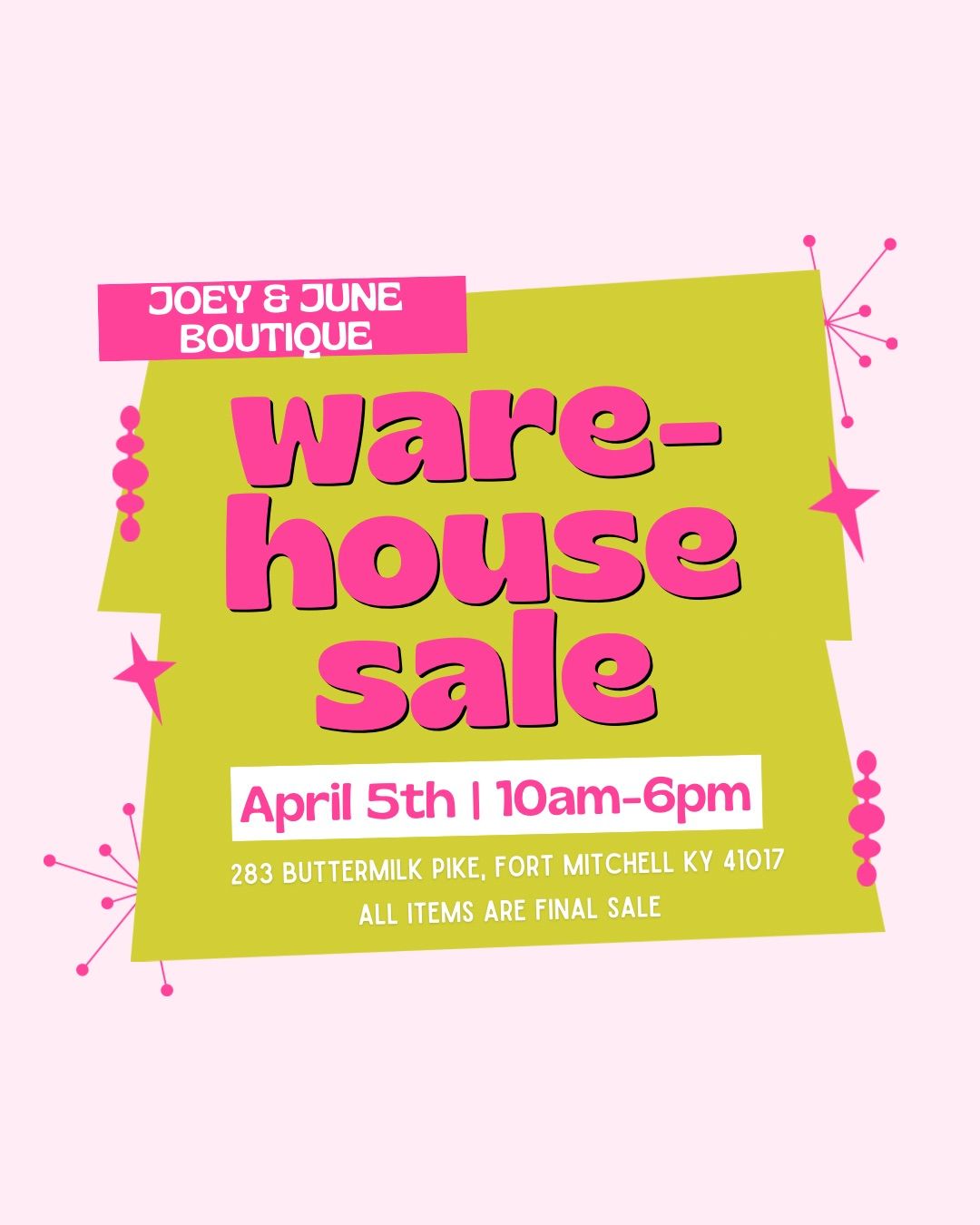 Joey & June\u2019s Warehouse Sale