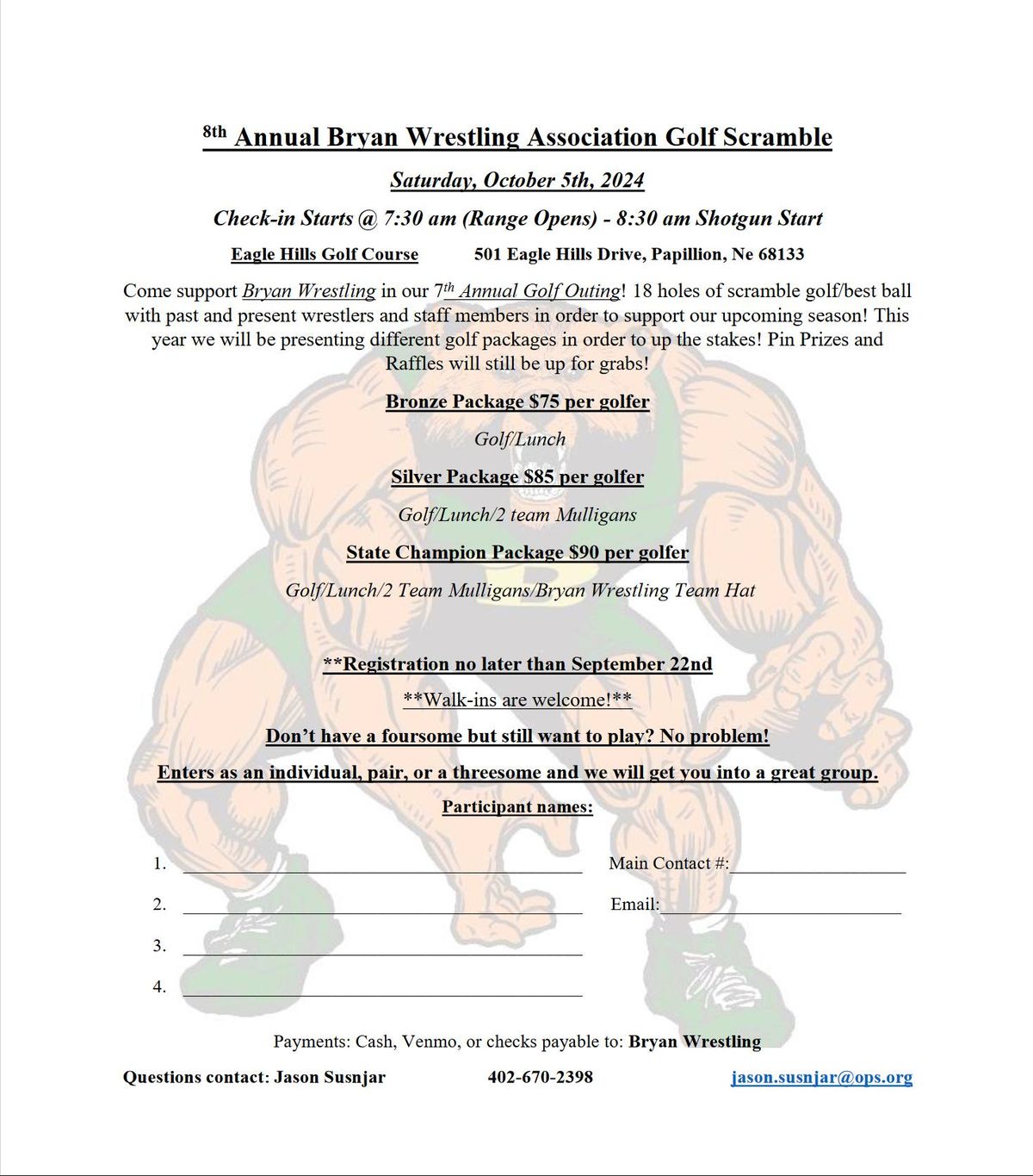 8th Annual Bryan Wrestling Golf Outing