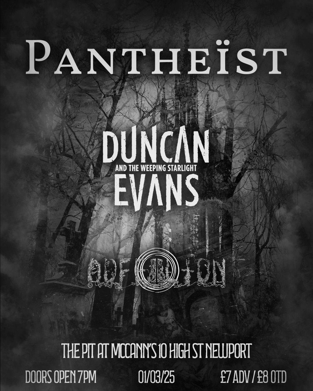 Panthe\u00efst, Duncan Evans and Adfeilion at The Pit