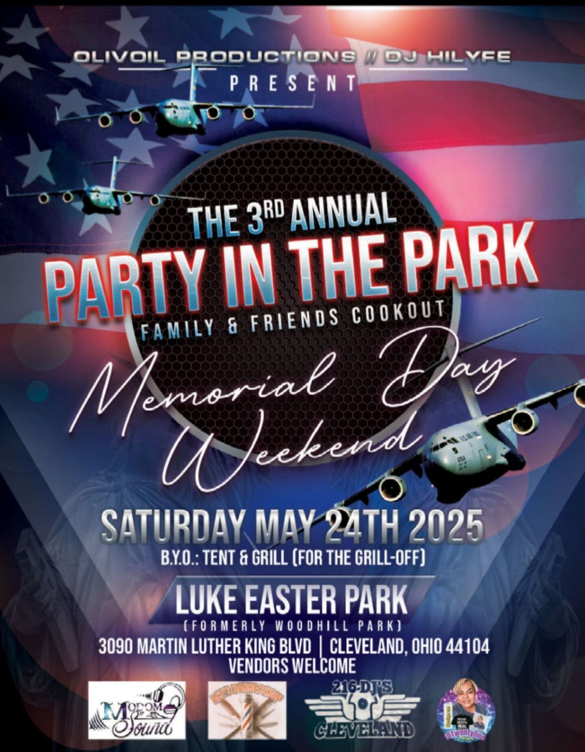 3rd Annual Party in the park, Family and friends Cookout in honor of memorial day weekend 