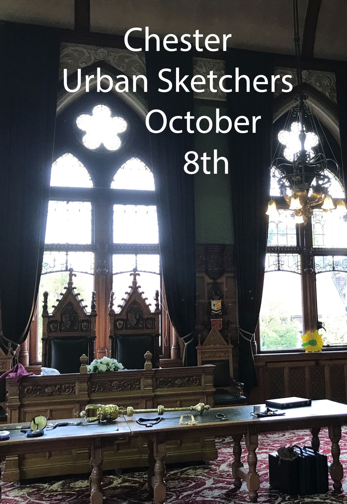 Sketching in Chester Town Hall