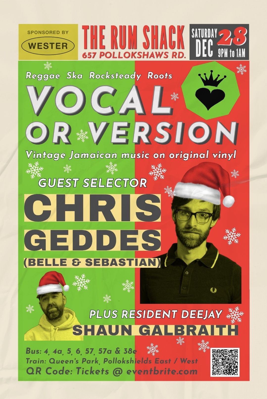 Vocal or Version Festive Reggae Dance - Chris Geddes (Belle & Sebastian)