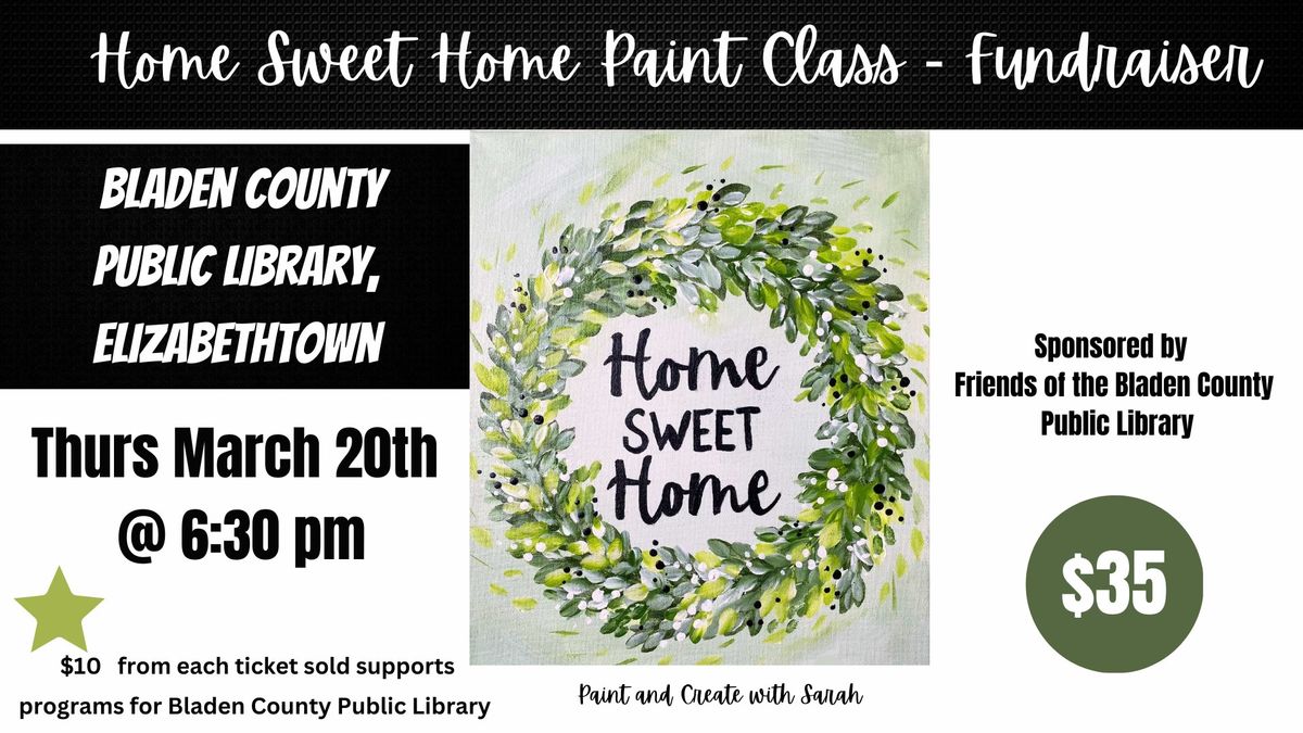 *19 SPOTS LEFT* Paint Class FUNDRAISER - Bladen County Public Library, ELIZABETHTOWN