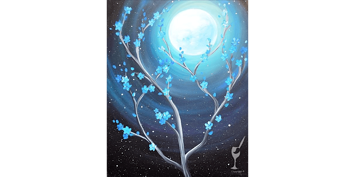 Moonlit Cherry Blossoms - Paint and Sip in New Braunfels | Classpop!\u2122