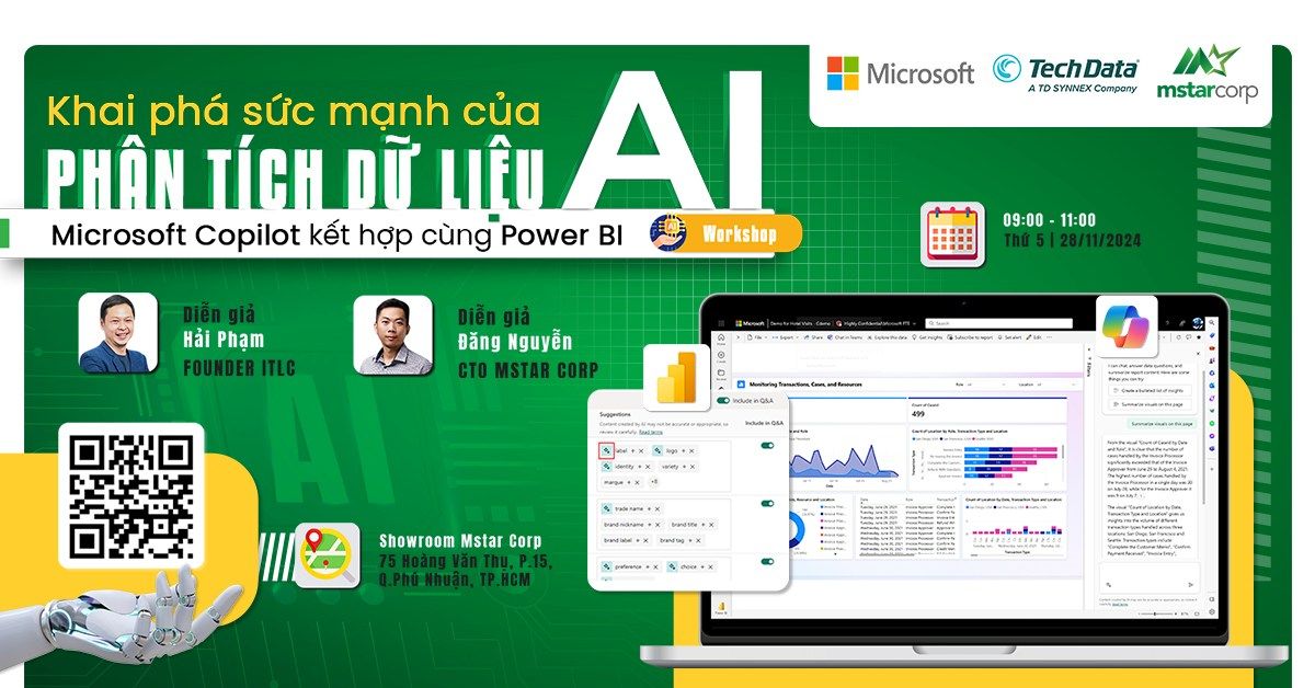 WORKSHOP: KHAI PH\u00c1 S\u1ee8C M\u1ea0NH C\u1ee6A AI TRONG PH\u00c2N T\u00cdCH D\u1eee LI\u1ec6U: MICROSOFT COPILOT K\u1ebeT H\u1ee2P C\u00d9NG POWER BI