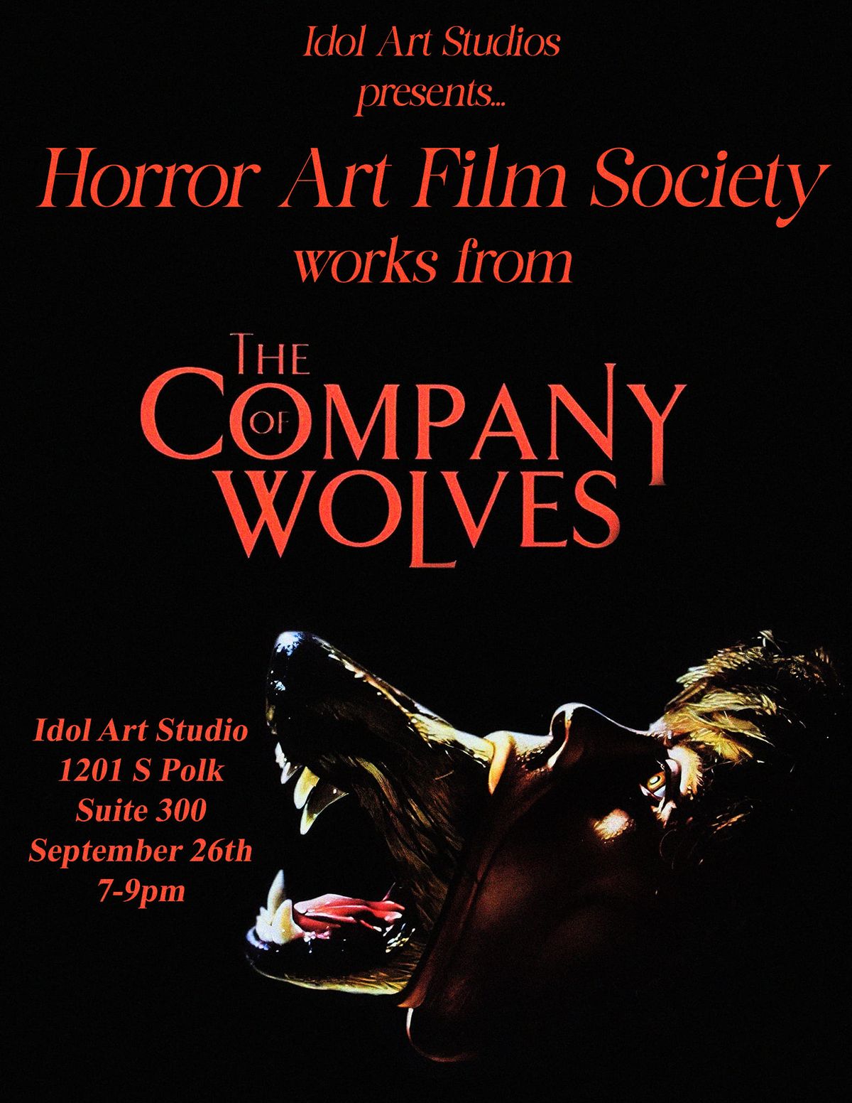 The Horror Art Film Society hosted Mistress of Horror Adrian Amiro-Wilson 