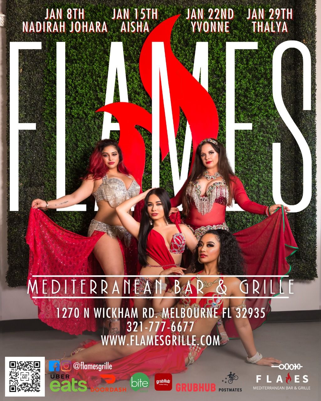 Belly Dance Performances at Flames Mediterranean Grille