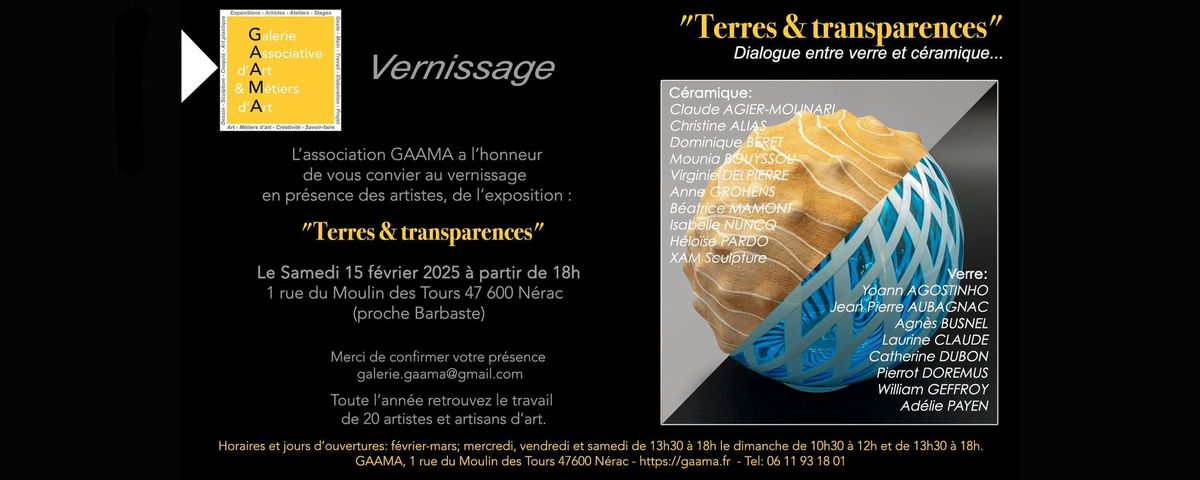 Vernissage de l'exposition " Terres & transparences"