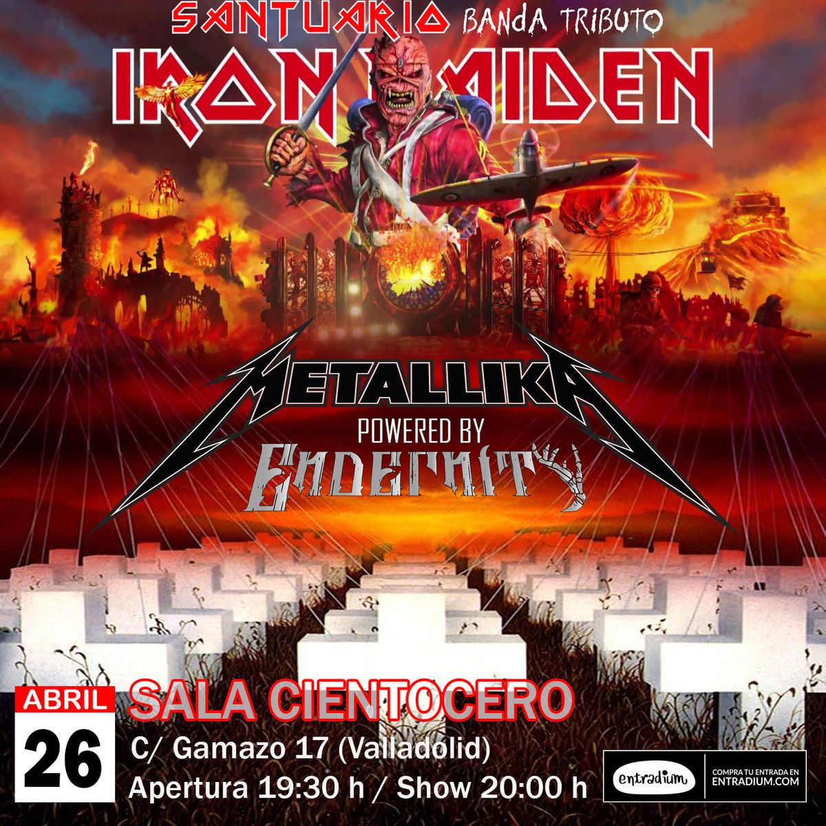 Tributo METALLICA + IRON MAIDEN "SALA CIENTOCERO" VALLADOLID