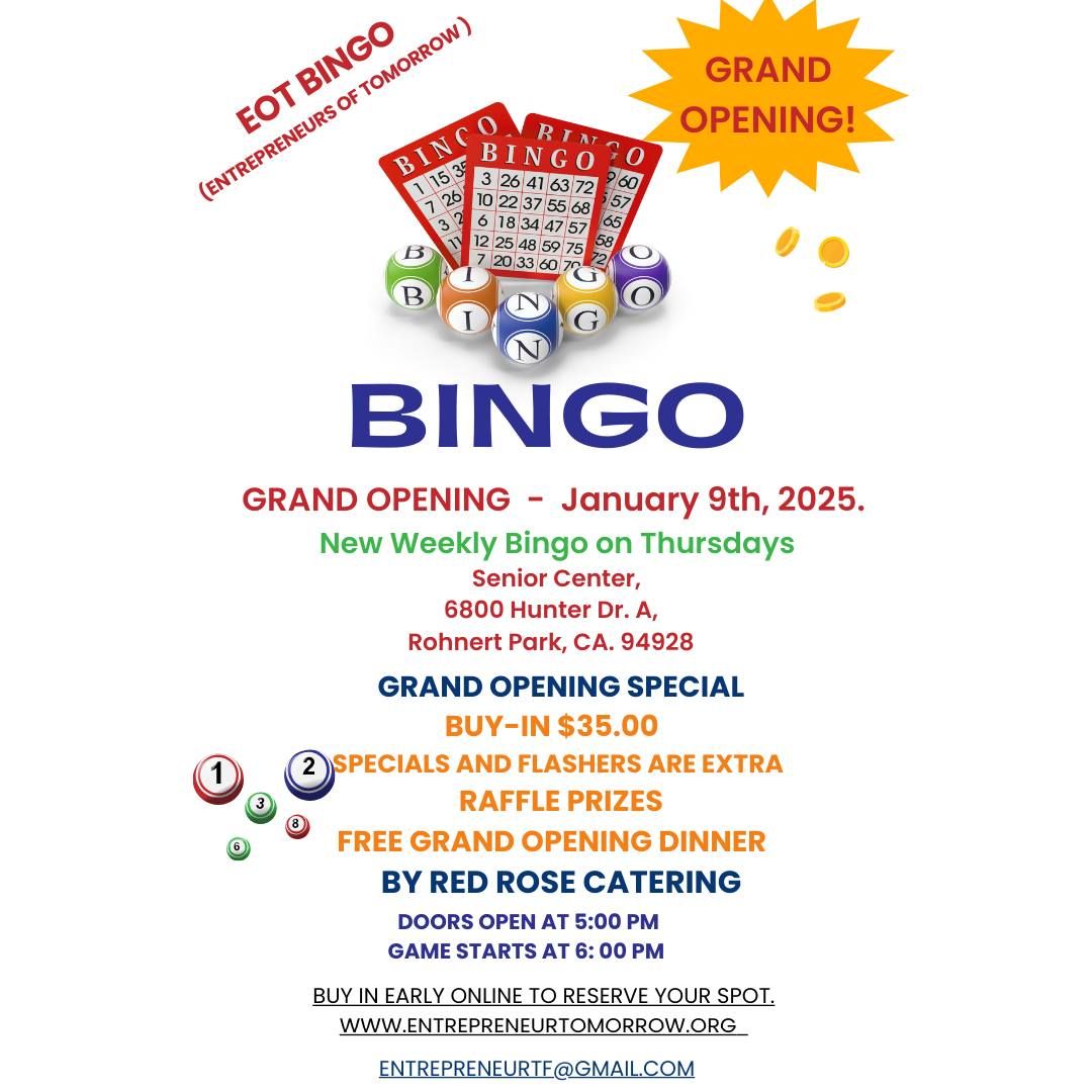 New Weekly Bingo Night in Sonoma County!