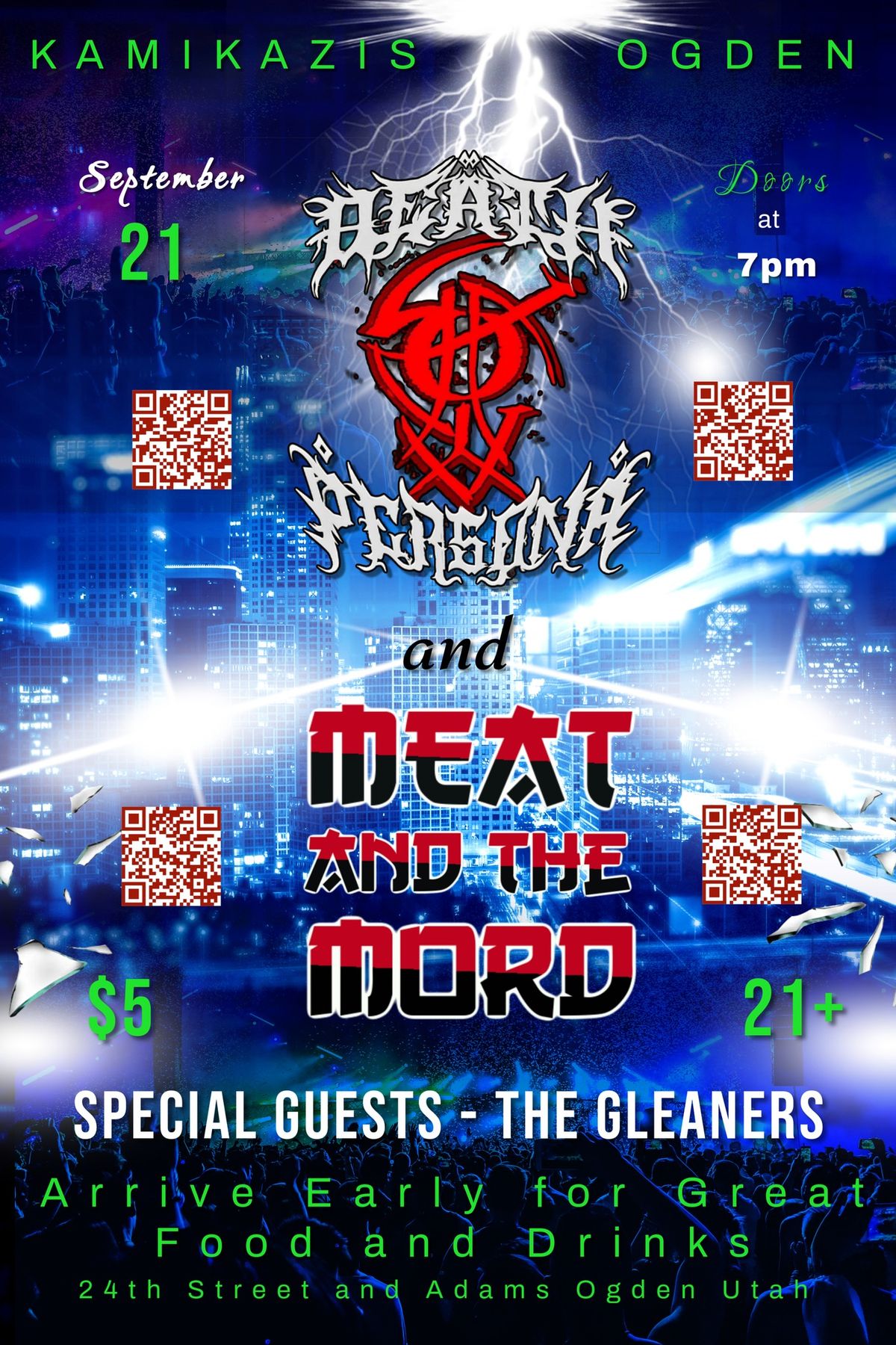 MEAT and the MORD w\/ Death Persona and The Gleaners Live at Kamakazis