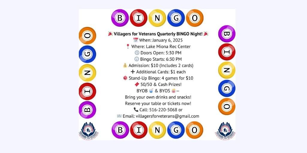 Villagers for Veterans Quarterly Bingo Night