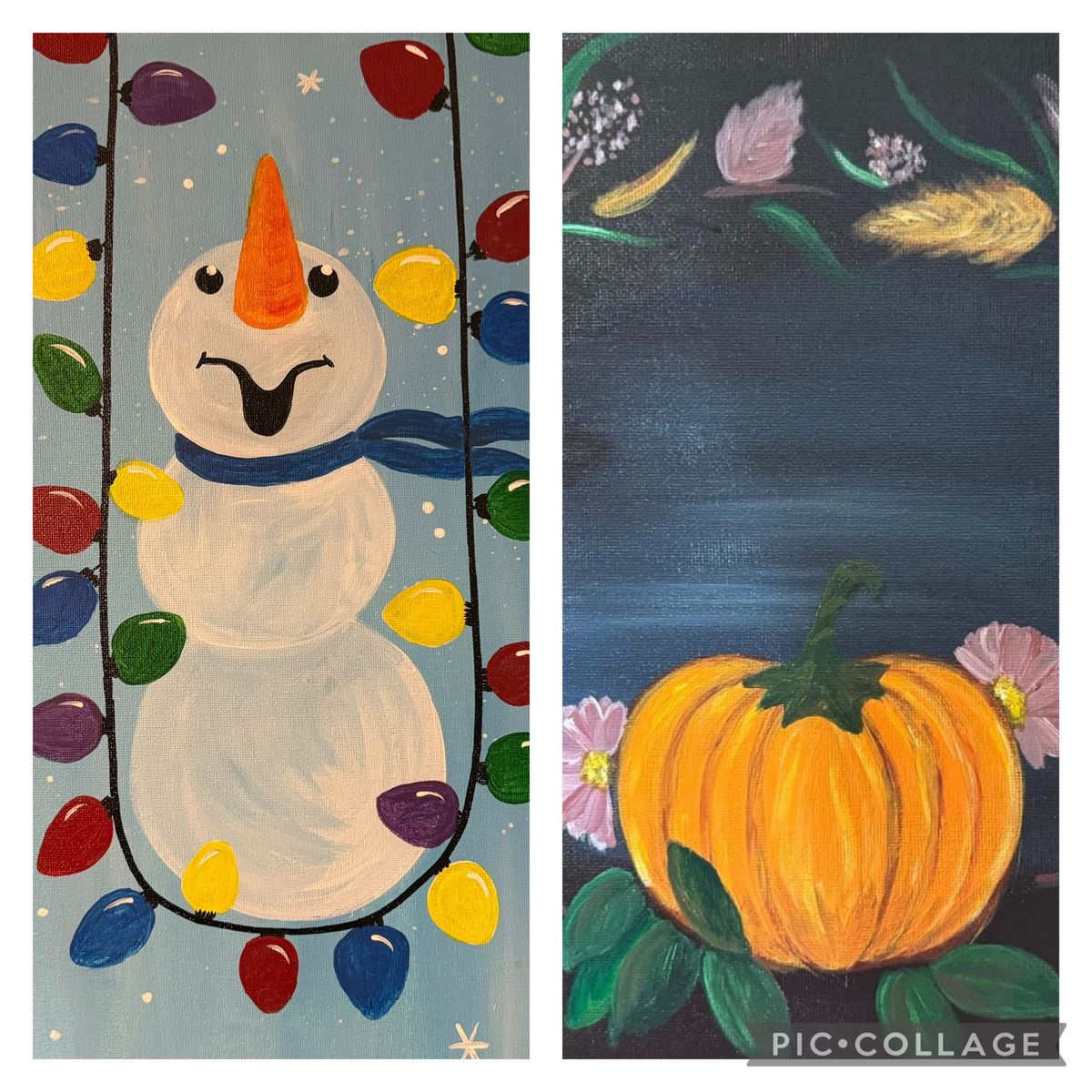 Fall versus Winter Sip and Paint