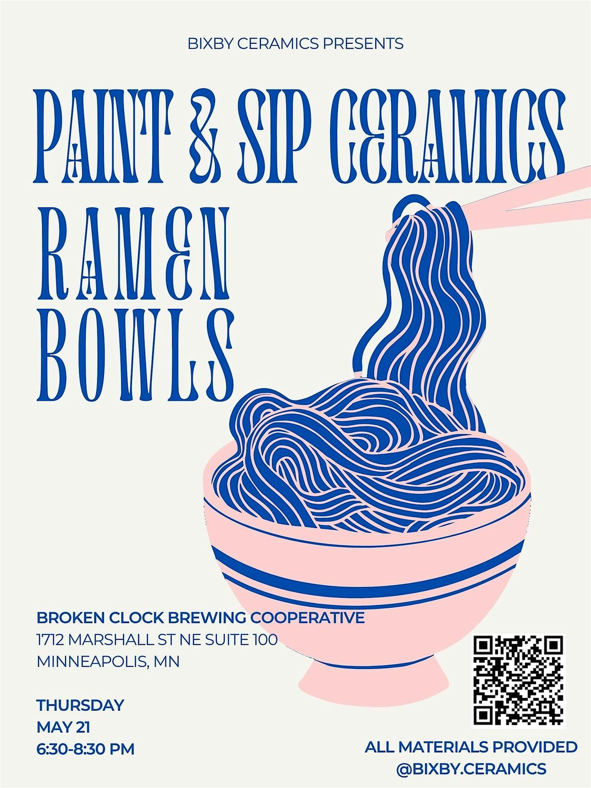 Paint and Sip Ceramics: Ramen Bowl