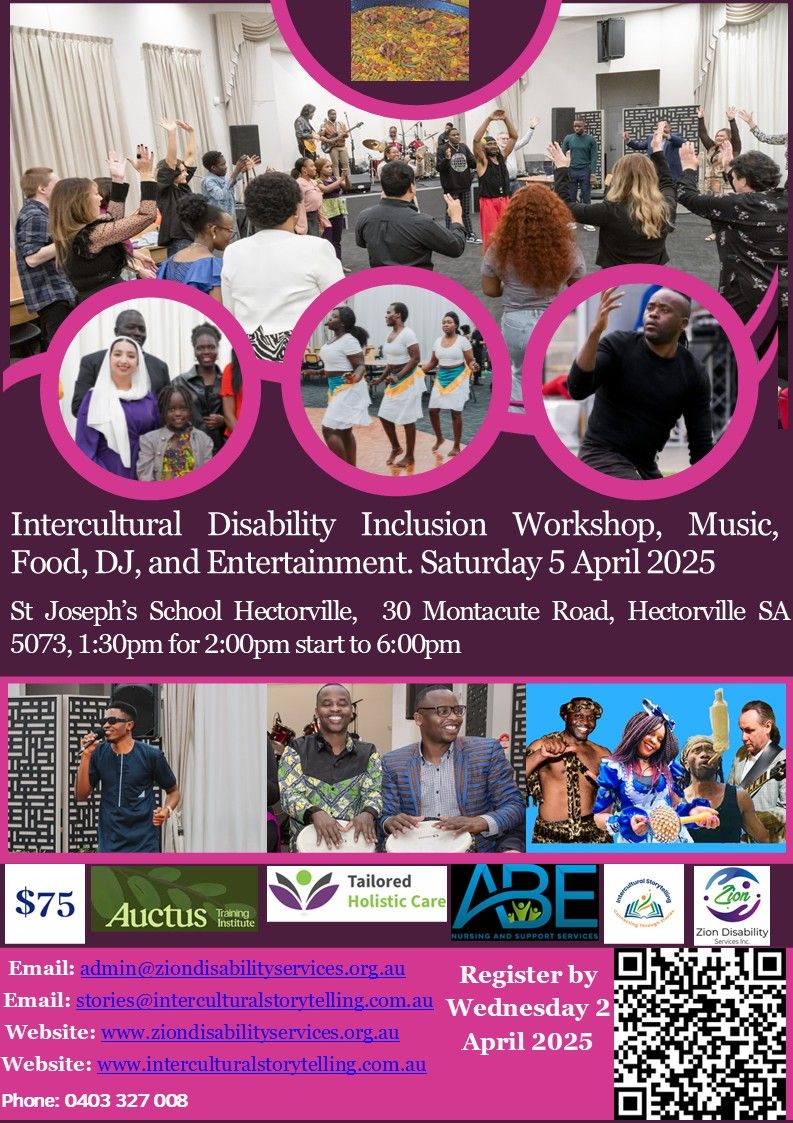 Intercultural Disability Inclusion Workshop, Music, Food, DJ, and Entertainment