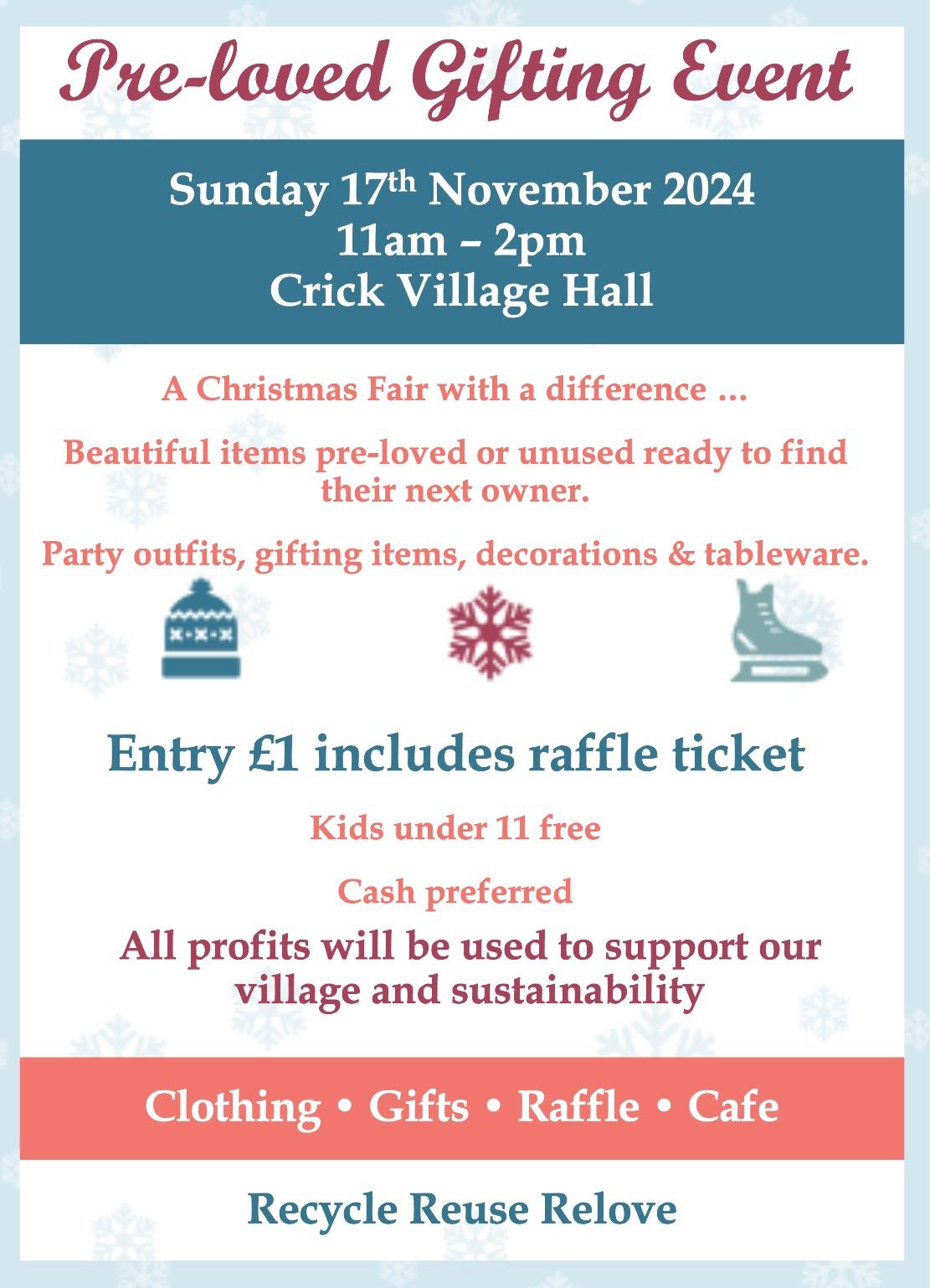 Better Crick's \ud83c\udf84Pre-Loved Christmas Fair \ud83c\udf81