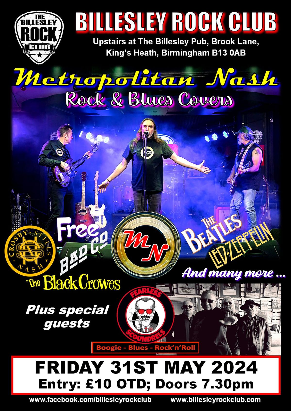 Metropolitan Nash - Live at Billesley Rock Club +special guests The Fearless Scoundrels - \u00a310 OTD