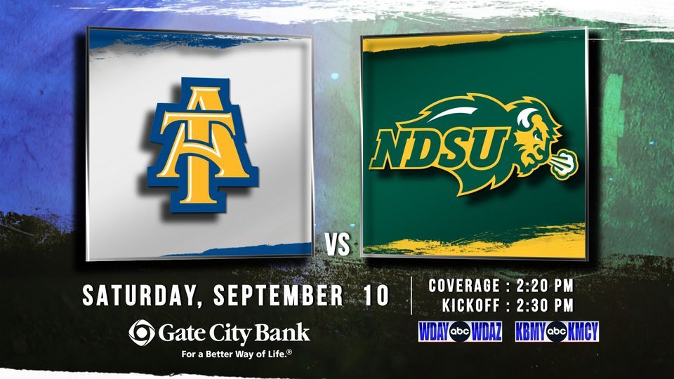 NDSU Football: Bison vs. North Carolina A&T Aggies LIVE on WDAY\/WDAZ & KBMY\/KMCY