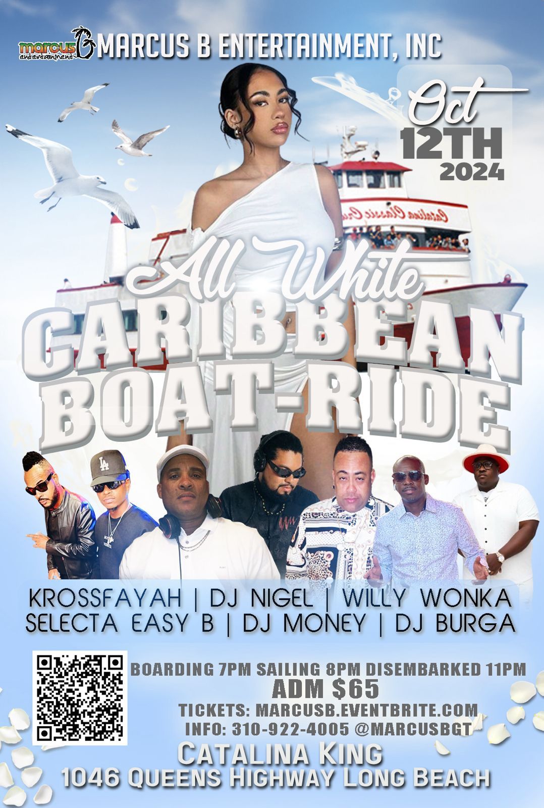 All White Caribbean Boat Ride