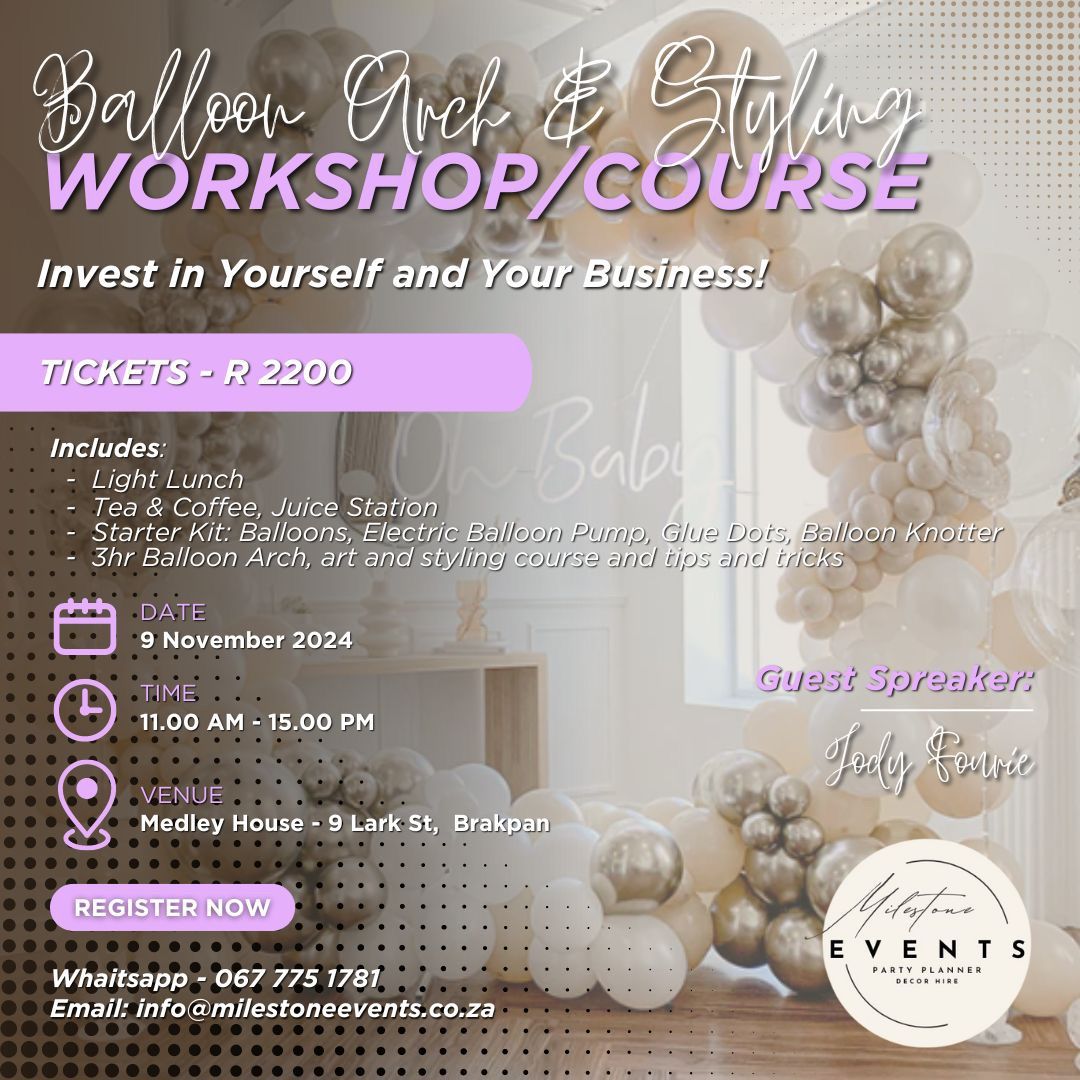 Balloon Arch building & Styling Course\/Workshop