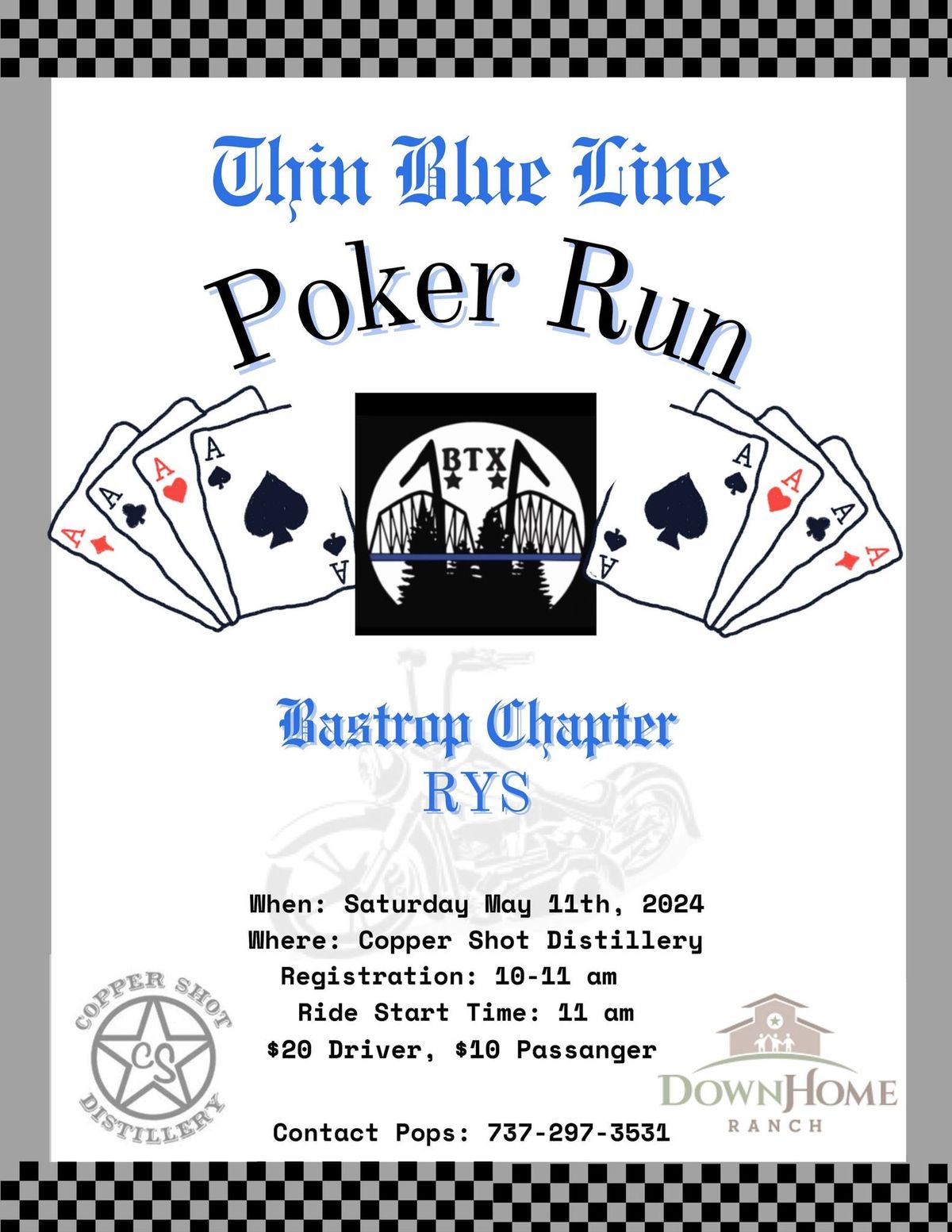 Bastrop Chapter of the Thin Blue Line LE MC RYS Poker Run