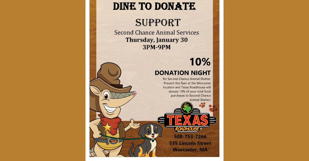 Texas Roadhouse Fundraiser for Second Chance