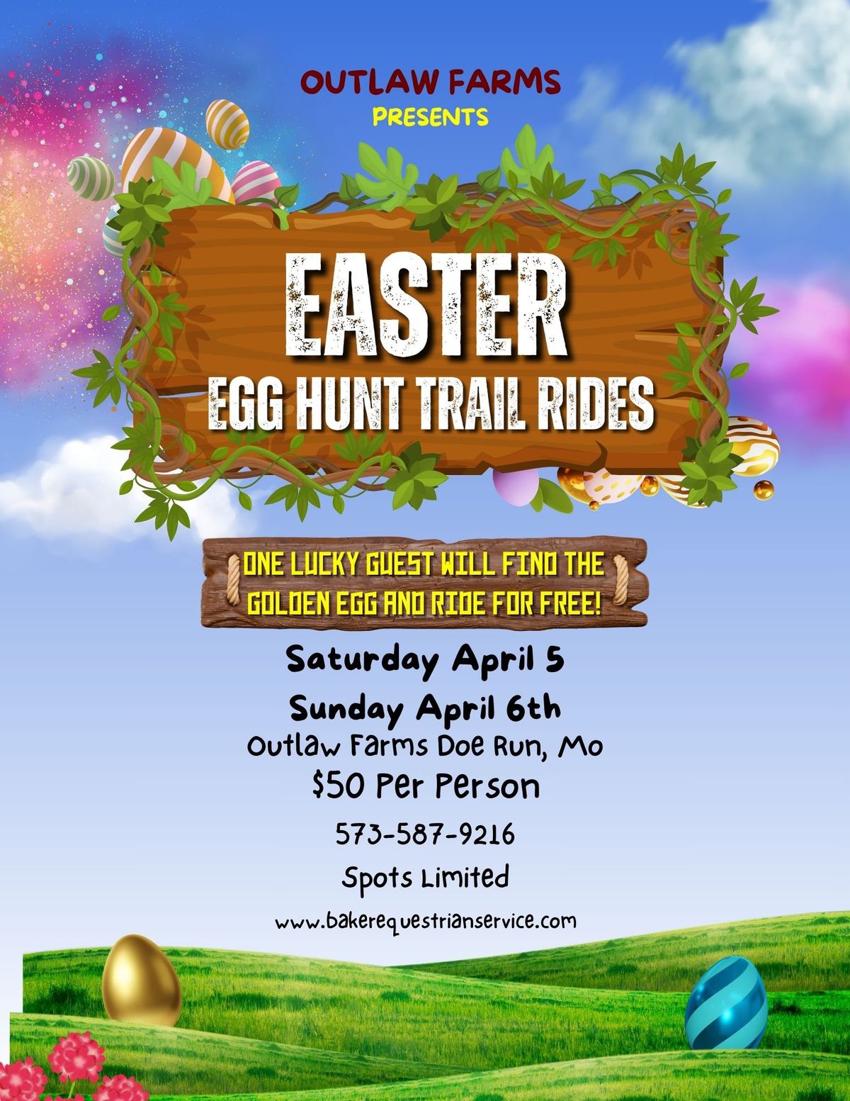 Easter Egg Hunt Trail Rides at Outlaw Farms