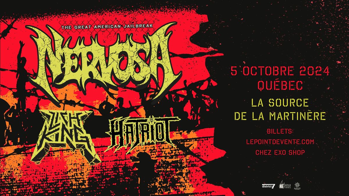 NERVOSA avec LICH KING et HATRIOT  \/\/ Samedi 5 octobre 2024 \/\/ La Source 