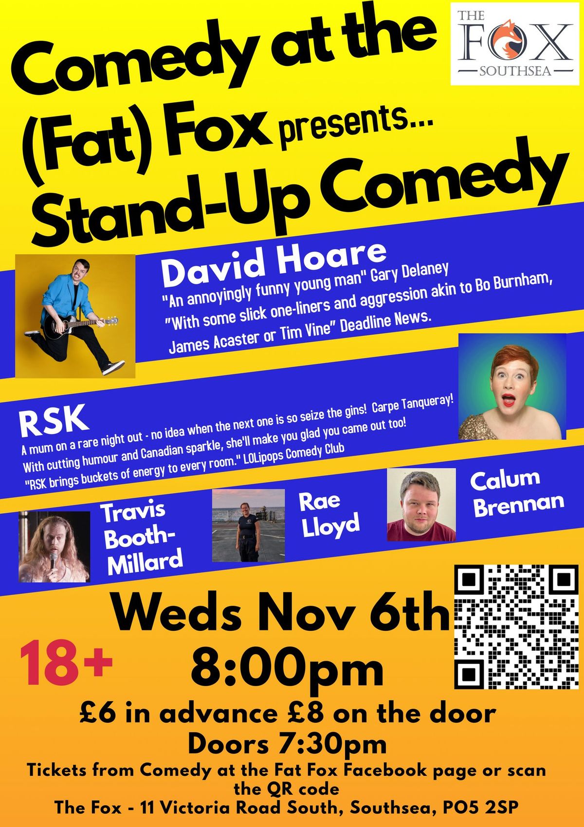 Comedy at the Fat Fox - November 6th