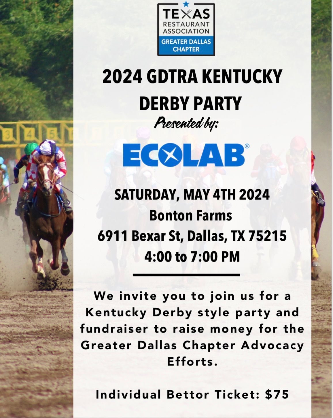 GDTRA Kentucky Derby Fundraiser 