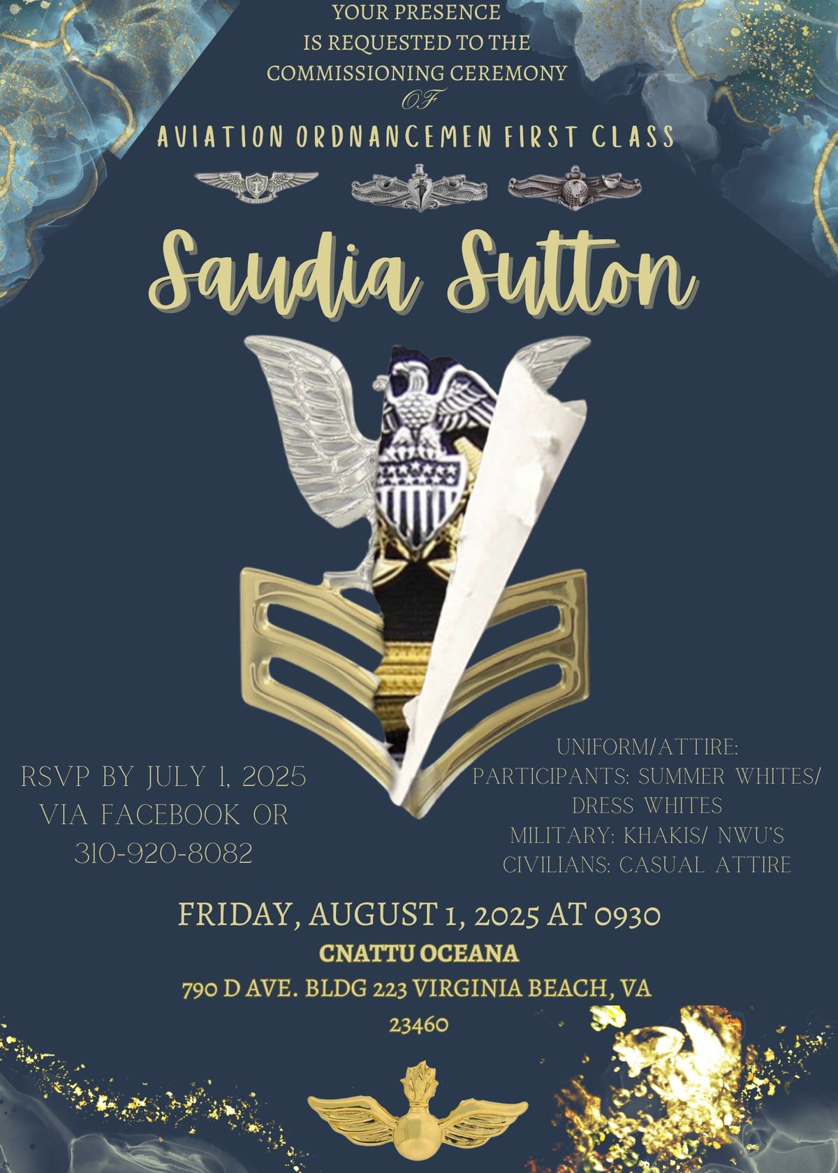 AO1 Saudia Sutton\u2019s Commissioning Ceremony