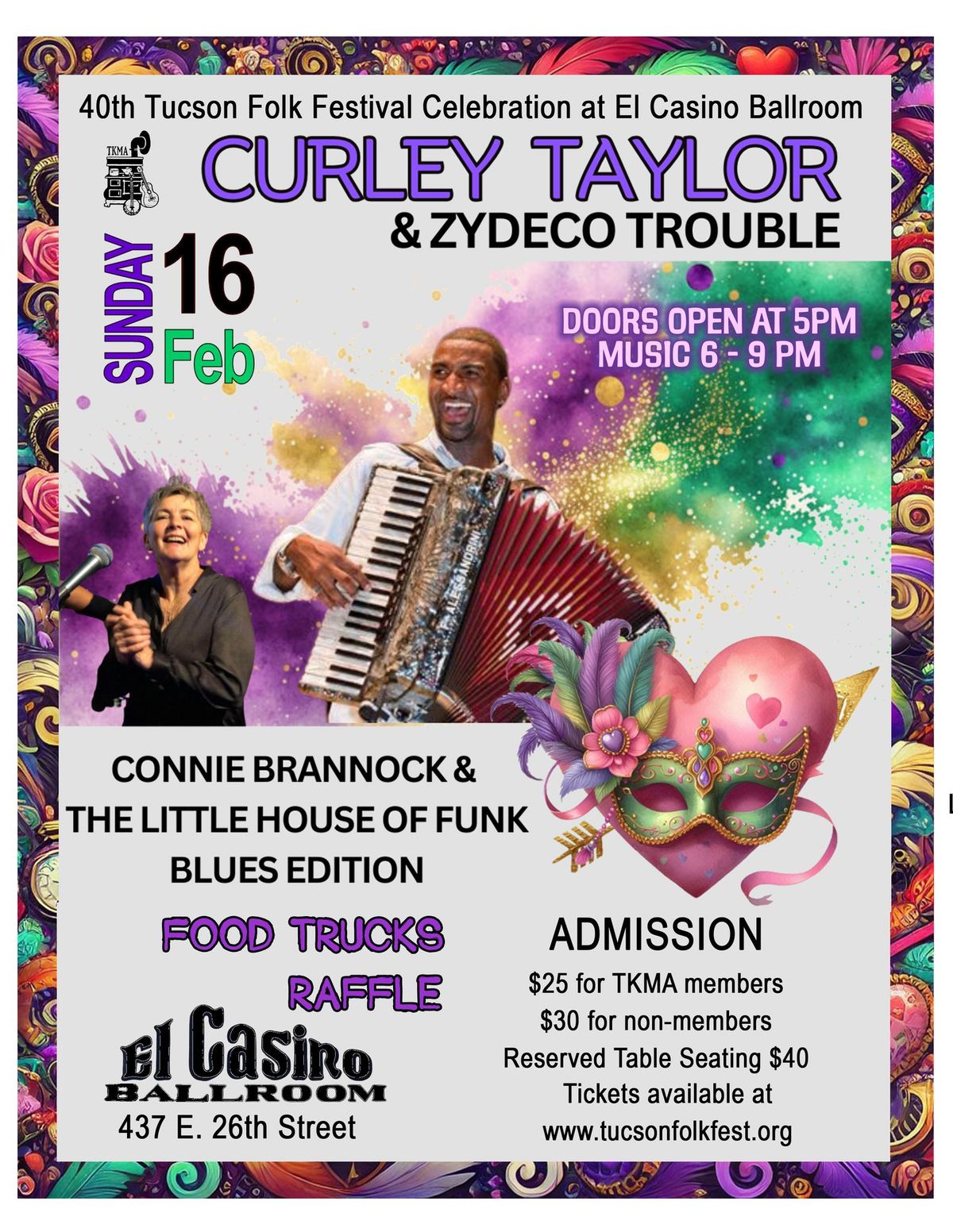 TKMA Fundraiser w\/ Curley Taylor & Zydeco Trouble + Little House of Funk Blues Edition