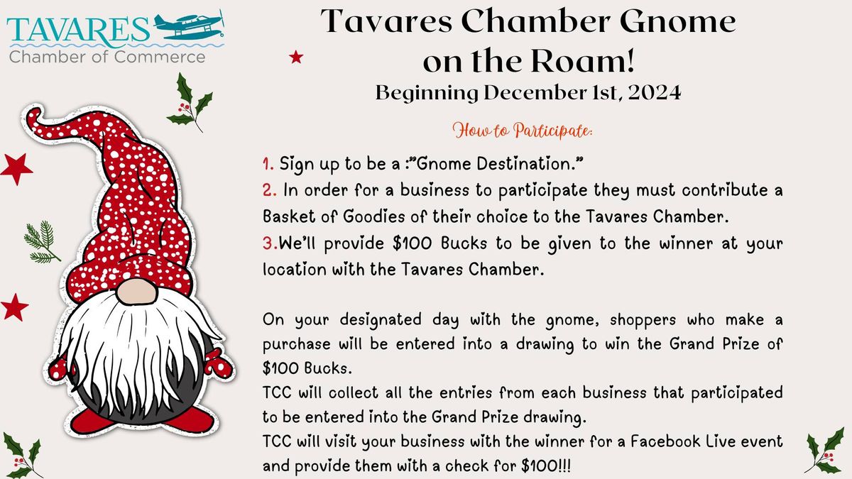 Tavares Chamber "Gnome on the Roam"