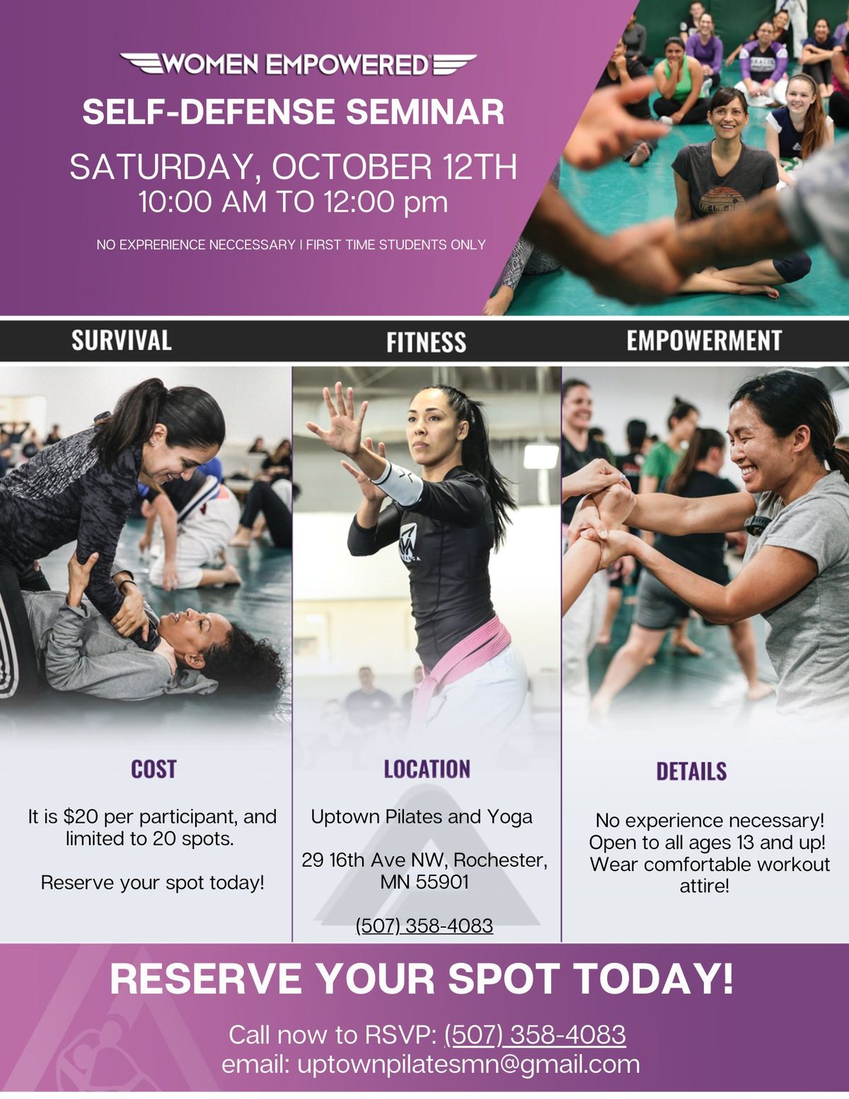 Women Empowered\u00ae Self-Defense Seminar