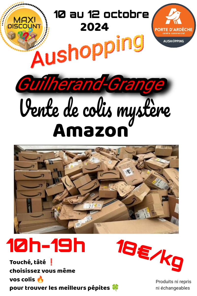 op\u00e9ration colis myst\u00e8re amazon aushopping guilherand Grange \u00e9v\u00e9nement exceptionnel 