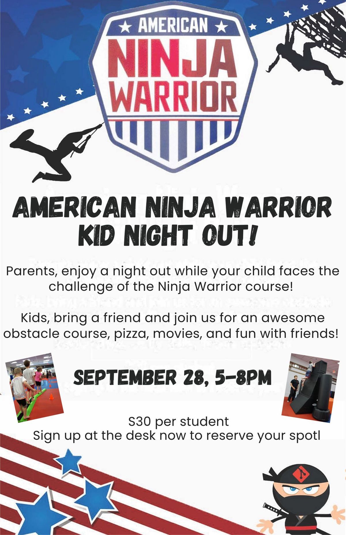 Ninja Warrior Kids Night Out!