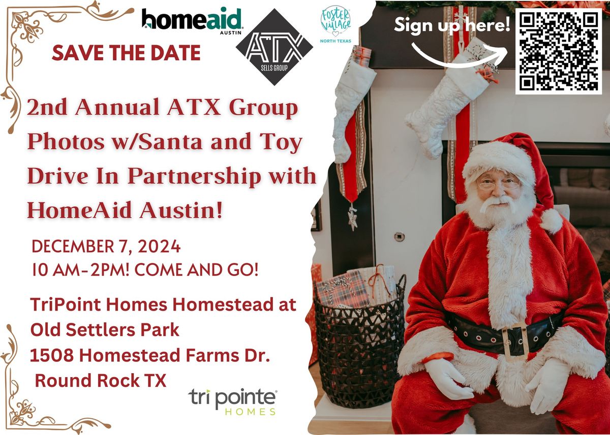 FREE pics with Santa and Toy Drive Benefiting Foster Village