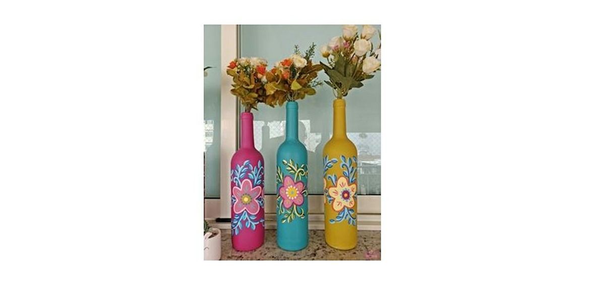 BRIGHT AND COLORFUL BOTTLE PAINTING