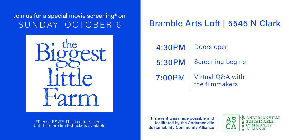 The Biggest Little Farm Film Screening