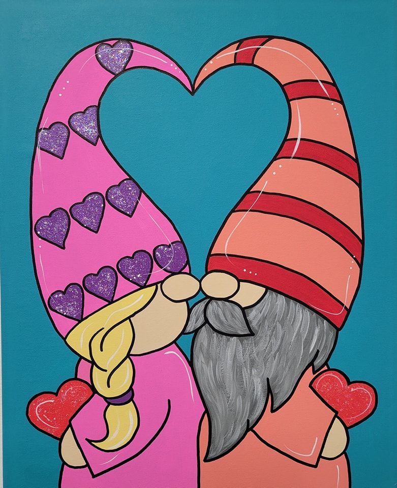 2-1-2025 Kissing Gnomes Canvas Paint