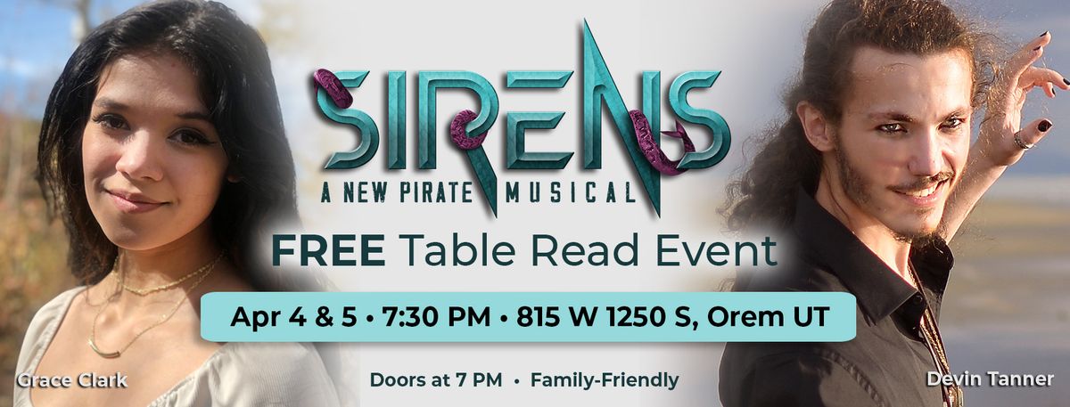 'Sirens' New Pirate Musical - FREE Table Read Event