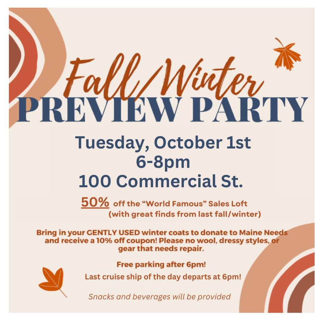 Fall\/Winter Preview Party (and sale!)