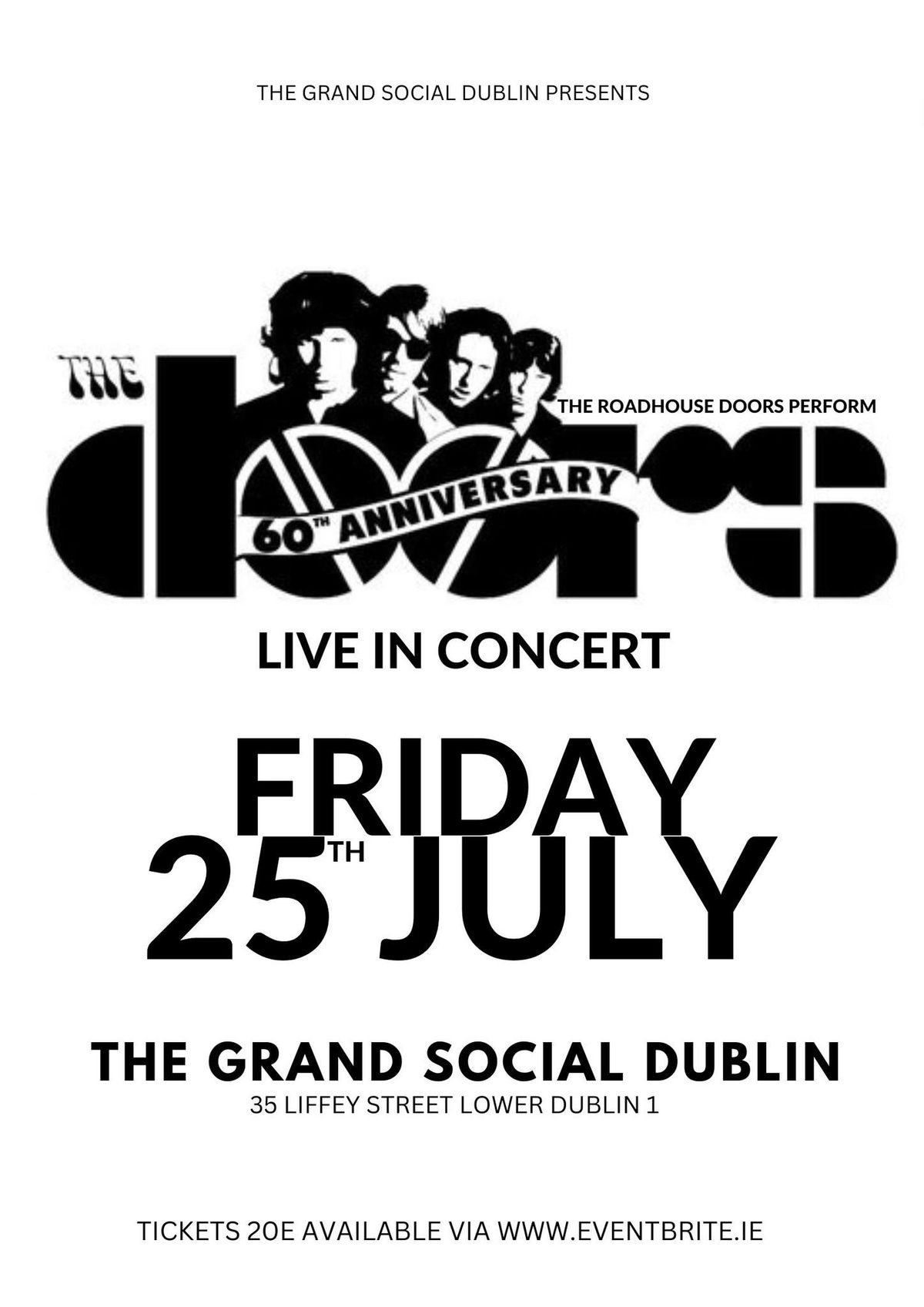 The Roadhouse Doors Celebrating The Doors 60th @  The Grand Social Dublin