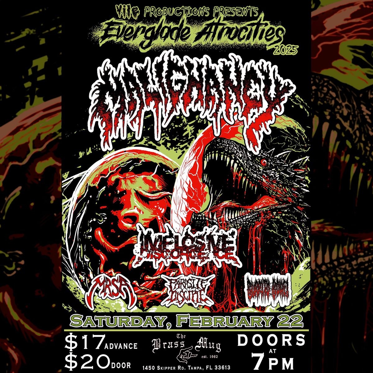 Vile Productions presents: Malignancy w\/Implosive Disgorgence, MRSA, Parasite Disciple,Burrito Bowel