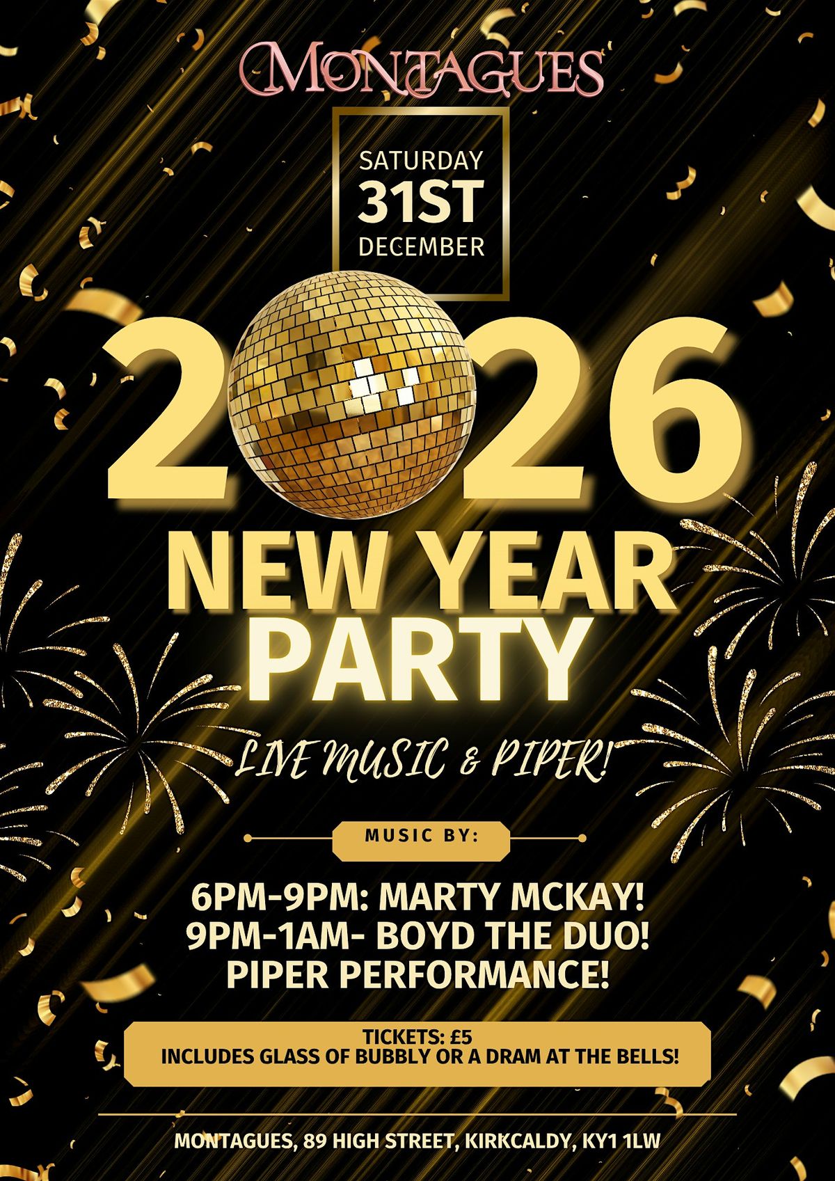 New Years Eve Party 2026 l Montagues