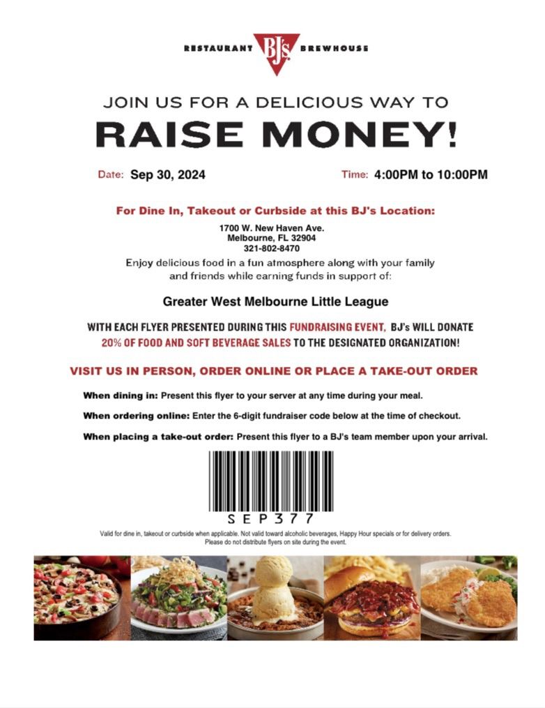 BJ\u2019s Brewhouse Spirit Night