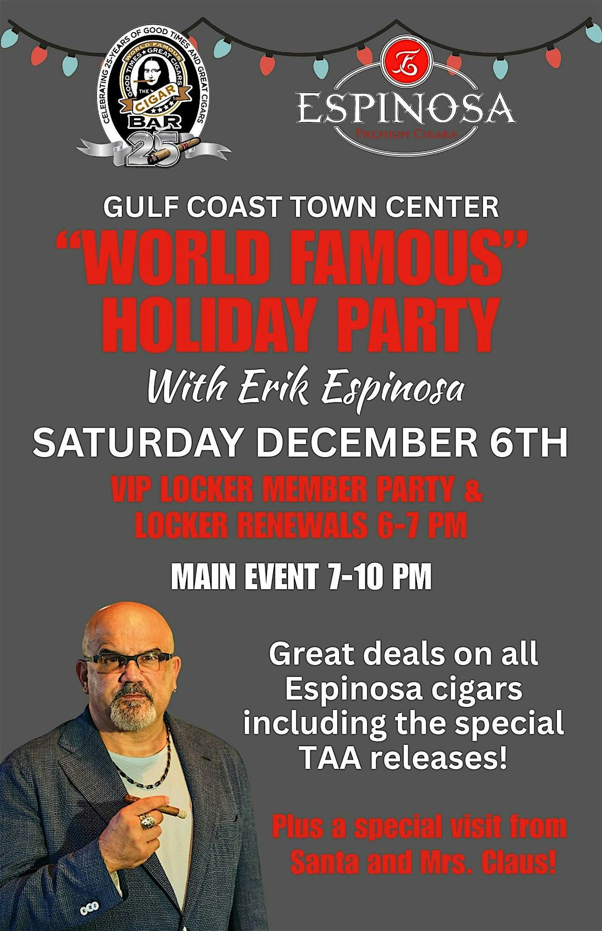 "World Famous" Holiday Party Featuring Erik Espinosa - GCTC